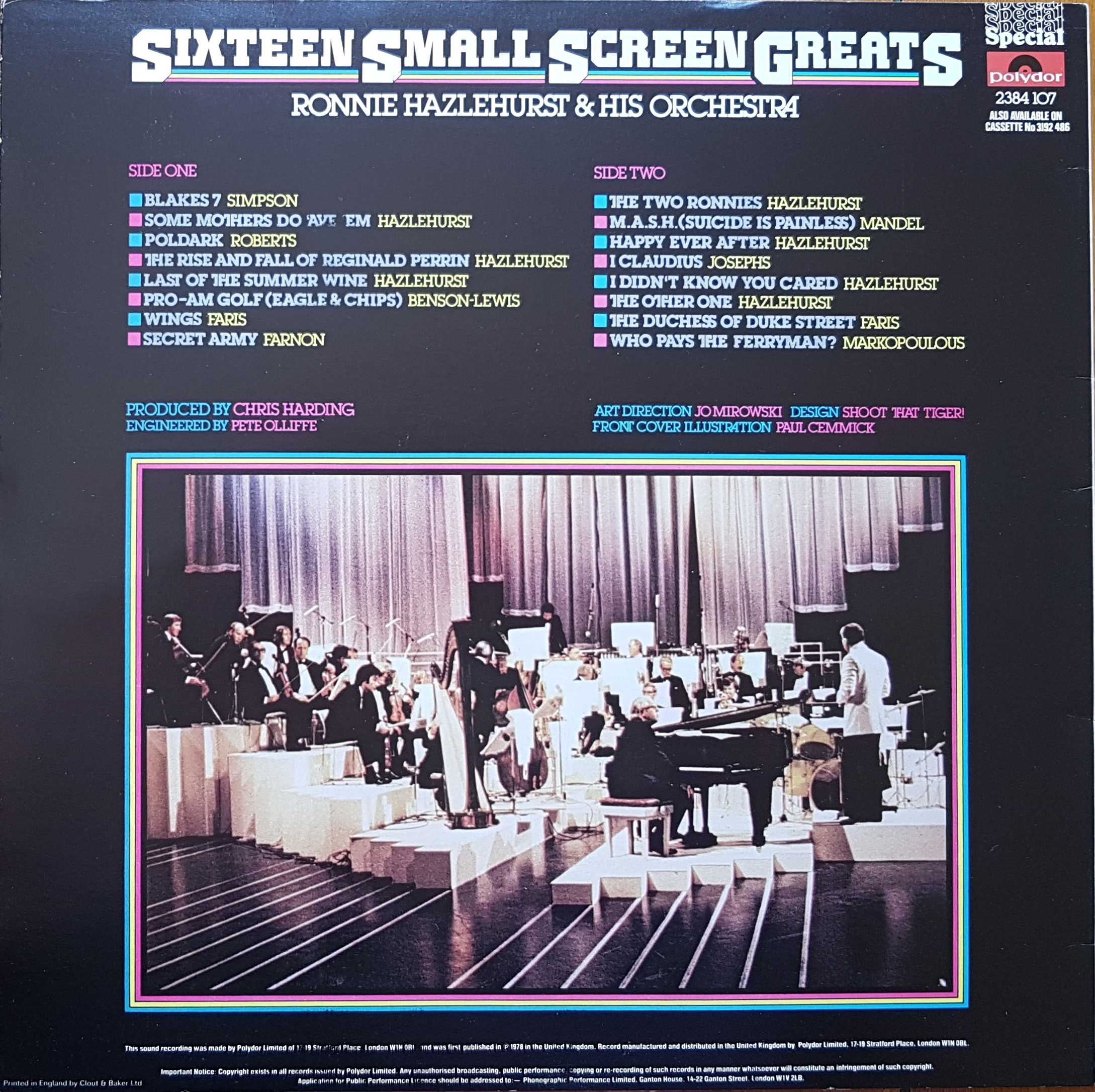 Picture of 2384 107 Sixteen small screen gems by artist Ronnie Hazlehurst & his orchestra from ITV, Channel 4 and Channel 5 library